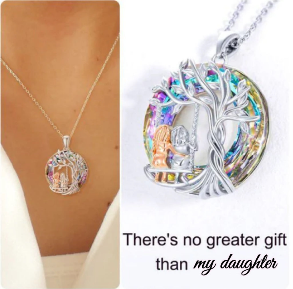 Tree of Life Mother and Daughter Swing Pendant Necklace