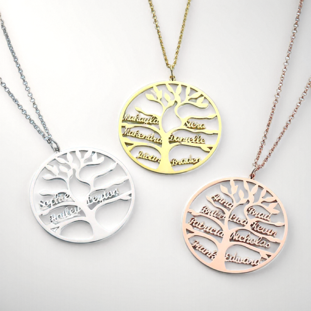 TREE OF LIFE NECKLACE UP TO 13 FIRST NAMES