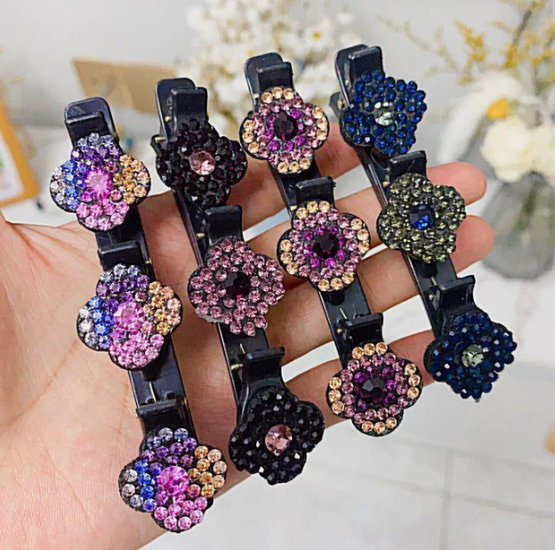 Three Flower Side Hair Clip