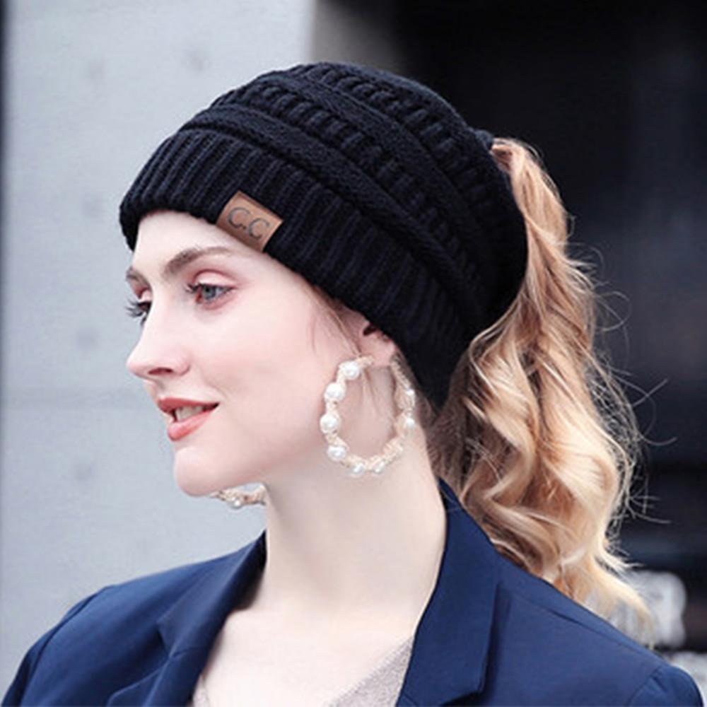 Soft Knit Ponytail Beanie