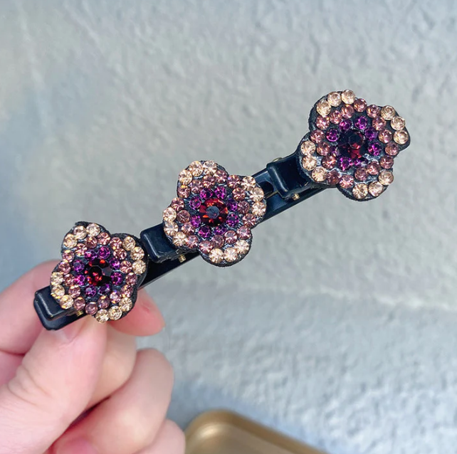 Three Flower Side Hair Clip