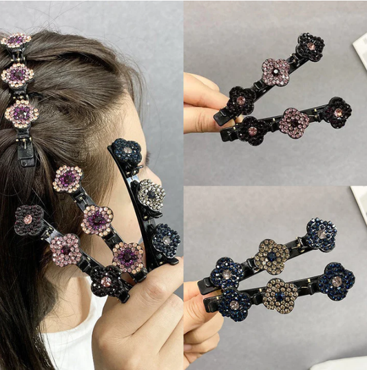 Three Flower Side Hair Clip