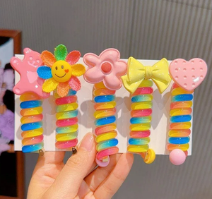 Colorful Telephone Wire Hair Bands for Kids