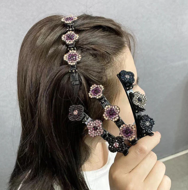 Three Flower Side Hair Clip