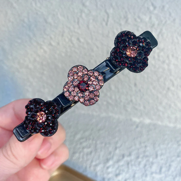 Three Flower Side Hair Clip