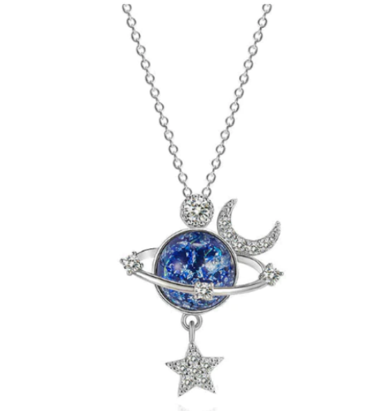 To our granddaughter Moon & Stars Planet Necklace